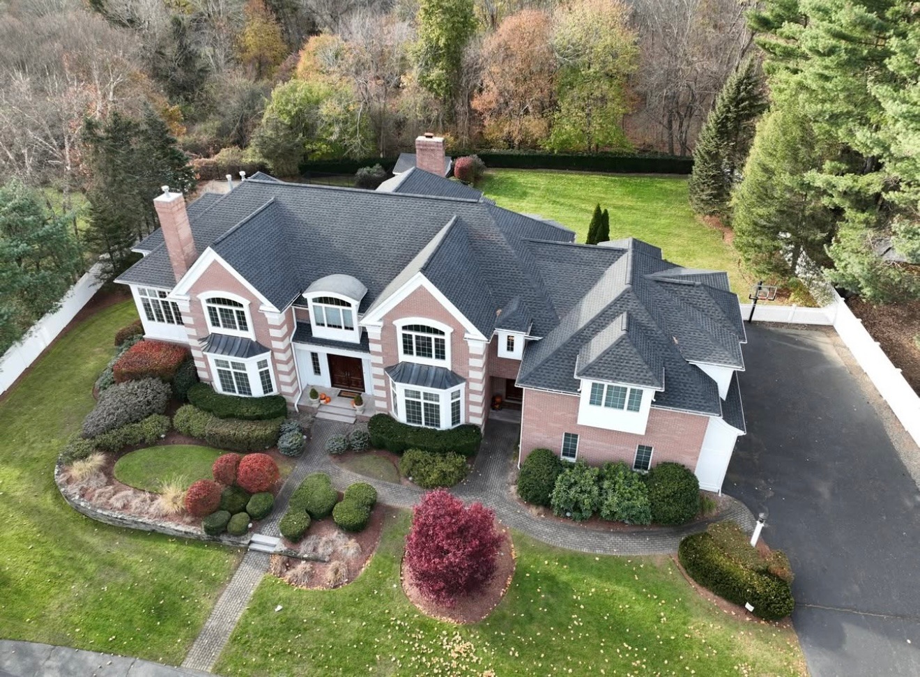 Brick Colonial Aerial